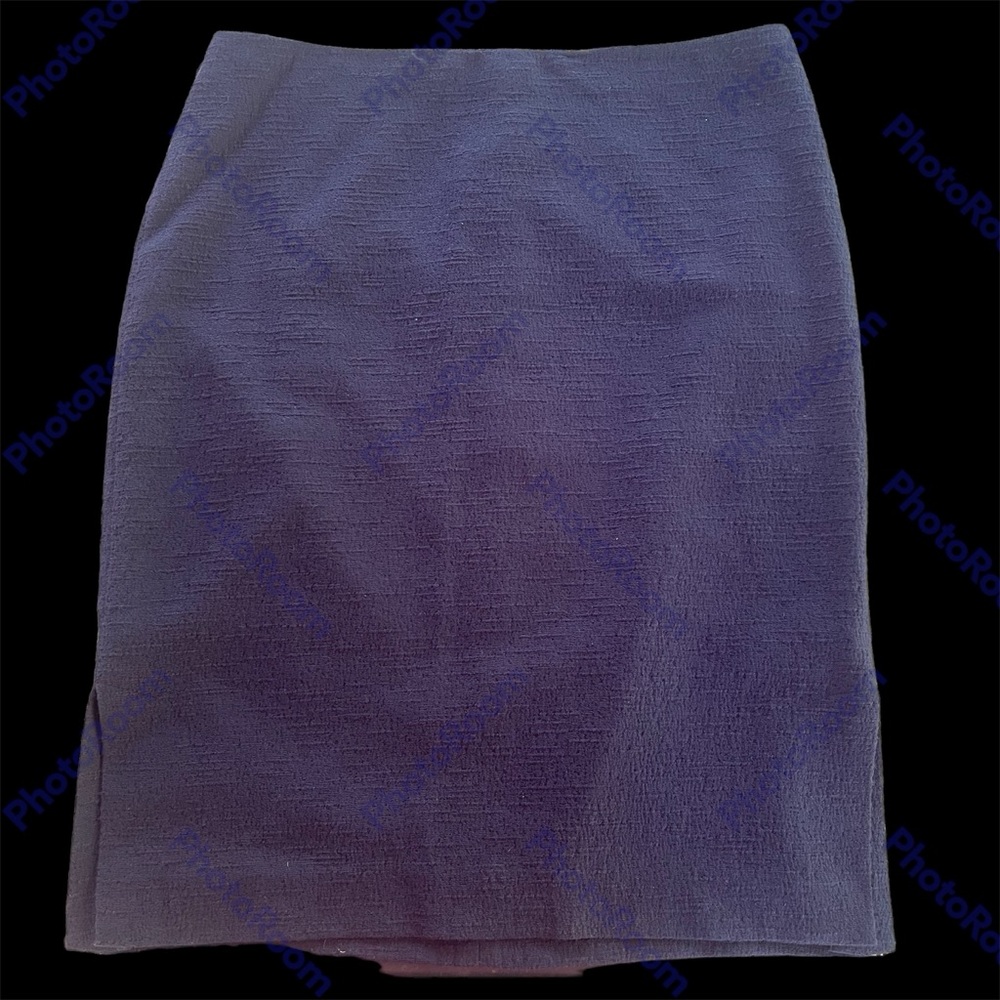 Ann Taylor Skirt Womens Size 10 Navy Blue Patterned Textured Pencil Skirt